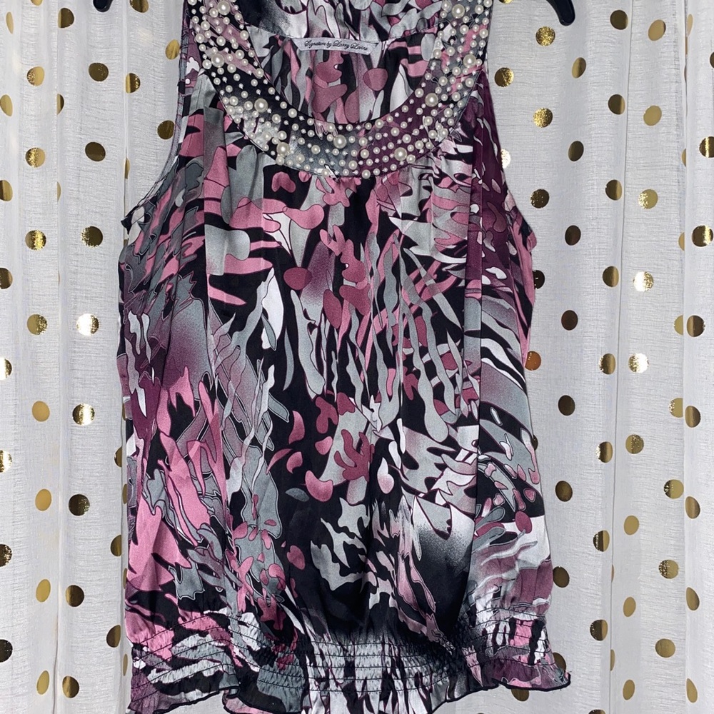 Signature by Larry Levine Blouse with Pearls